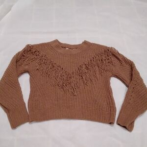 No Boundaries Junior's XS Knit Fringe Sweater